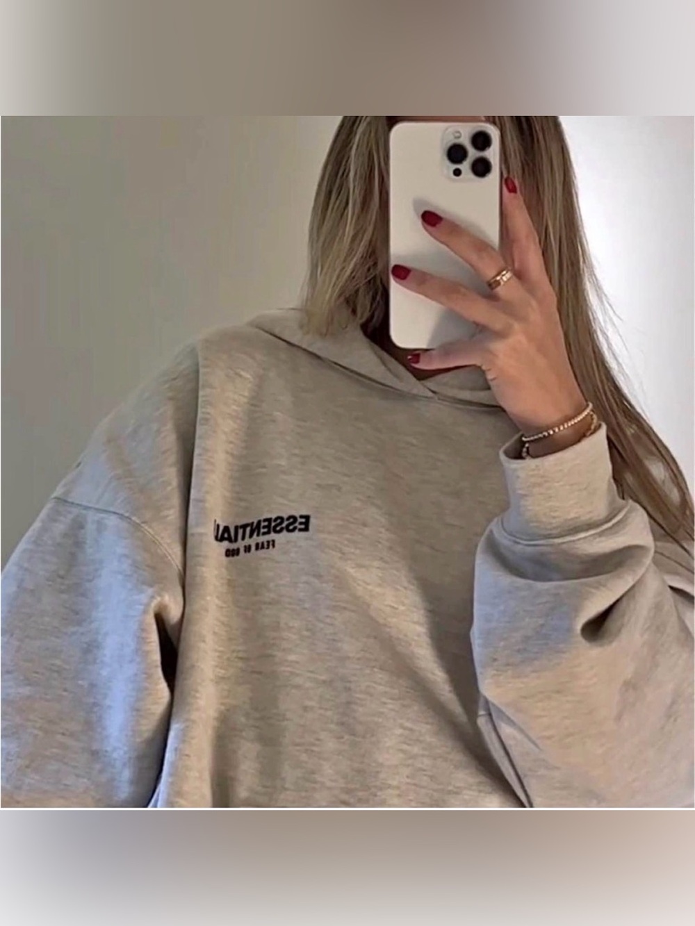 Essentials Light Gray (light oatmeal)Crewneck Sweatshirt with Chest Logo